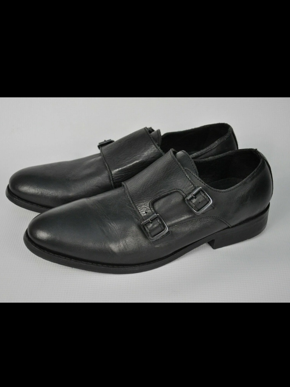 All Saints Men's Black Hynes Monk Shoes size US 10 UK 9  EU 43
